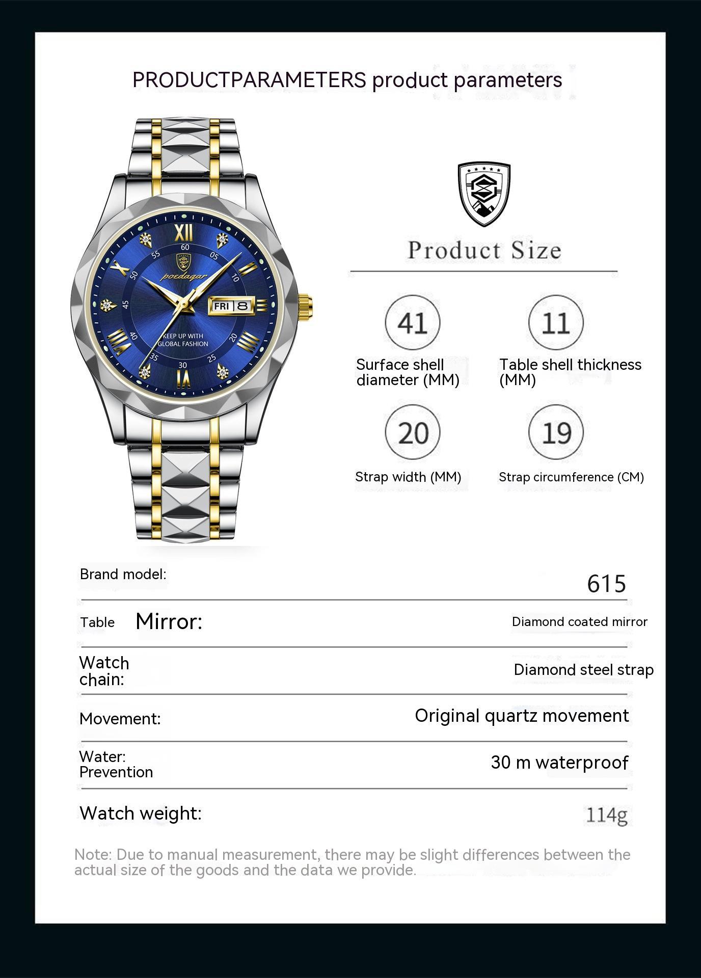 Men's Luminous Quartz Watch