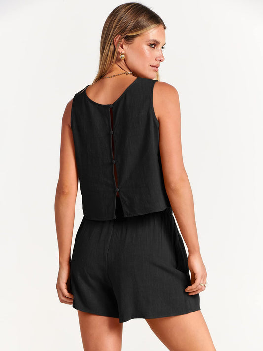 Sleeveless Shorts Set